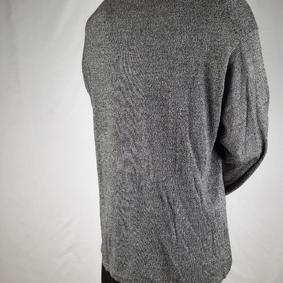 DeSantis Collection silk pullover sweater heather black long sleeve mock neck L - Picture 4 of 11